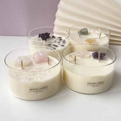 La CASA Logo Soy Wax Crystal Stone su ordinazione dell'AROMA esamina in controluce grandi 10 profumati OZ