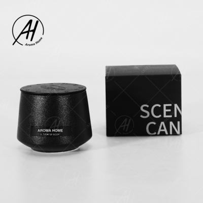 Matte Glass Jar Soy Wax nero ha sentito la casa dell'aroma esamina in controluce l'etichetta privata su ordinazione