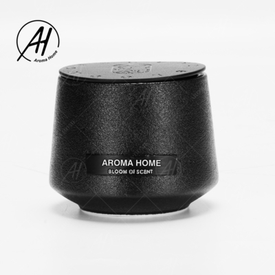 Matte Glass Jar Soy Wax nero ha sentito la casa dell'aroma esamina in controluce l'etichetta privata su ordinazione