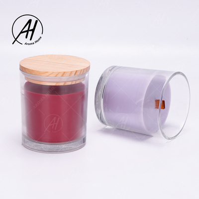 La casa di legno Dor Custom Soy Wax Scented del coperchio del barattolo di vetro esamina in controluce l'etichetta privata 8OZ