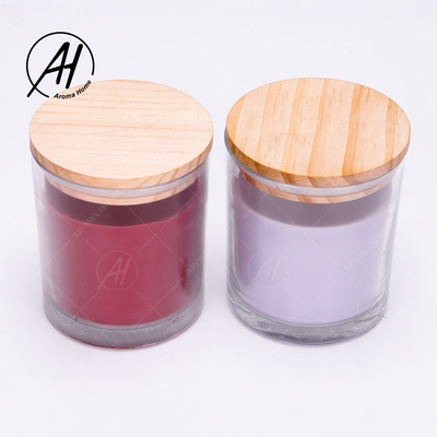 La casa di legno Dor Custom Soy Wax Scented del coperchio del barattolo di vetro esamina in controluce l'etichetta privata 8OZ