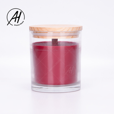 La casa di legno Dor Custom Soy Wax Scented del coperchio del barattolo di vetro esamina in controluce l'etichetta privata 8OZ
