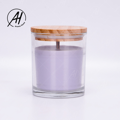La casa di legno Dor Custom Soy Wax Scented del coperchio del barattolo di vetro esamina in controluce l'etichetta privata 8OZ