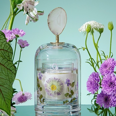 Candela immortale del profumo di Crystal Cup Healing Soy Wax del fiore di aromaterapia con la copertura