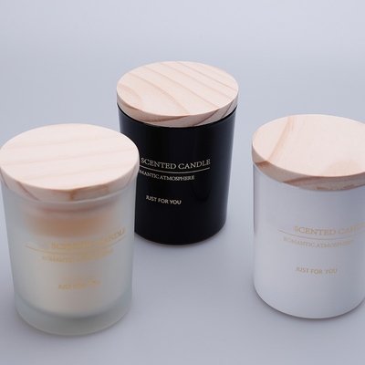 Candele profumate di lusso all'ingrosso della cera della soia con il contenitore di regalo di legno del coperchio