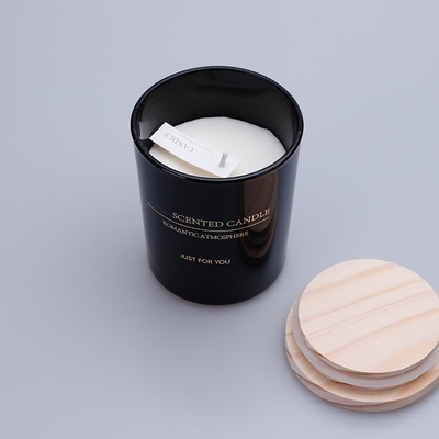 Candele profumate di lusso all'ingrosso della cera della soia con il contenitore di regalo di legno del coperchio
