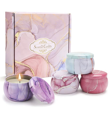 L'etichetta privata su misura ha sentito l'insieme asciutto del regalo di Crystal Soy Wax Tin Candle del fiore
