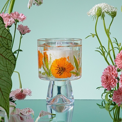 La cera di vetro del gel del barattolo del fiore asciutto decorativo su ordinazione del regalo dell'etichetta ha sentito Jelly Candles