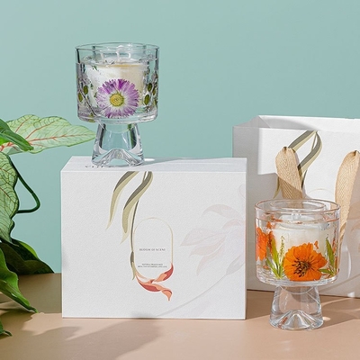 La cera di vetro del gel del barattolo del fiore asciutto decorativo su ordinazione del regalo dell'etichetta ha sentito Jelly Candles