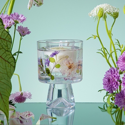 La cera di vetro del gel del barattolo del fiore asciutto decorativo su ordinazione del regalo dell'etichetta ha sentito Jelly Candles