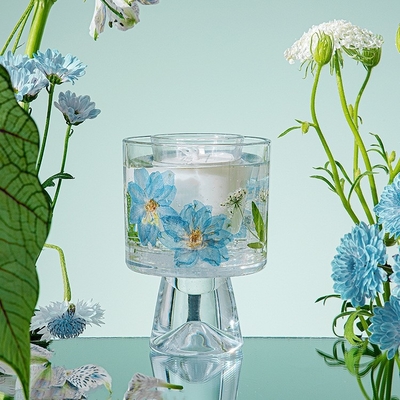 La cera di vetro del gel del barattolo del fiore asciutto decorativo su ordinazione del regalo dell'etichetta ha sentito Jelly Candles