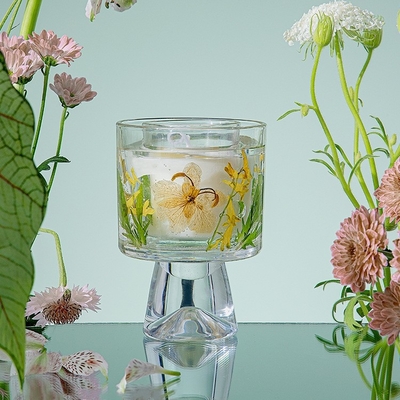 La cera di vetro del gel del barattolo del fiore asciutto decorativo su ordinazione del regalo dell'etichetta ha sentito Jelly Candles