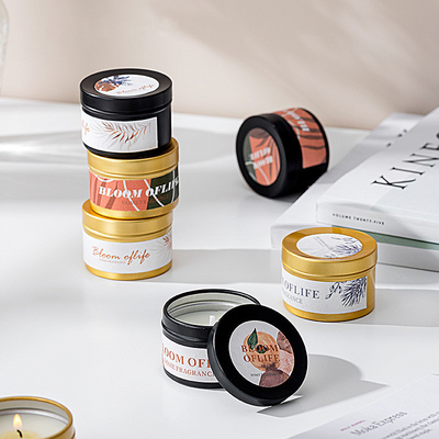 Il regalo della candela del barattolo della decorazione ha fissato il viaggio 100% della cera della soia Tin Scented Candle 5pcs/Set