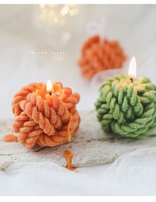Filato di lana Art Candles a forma di palla della candela di aromaterapia fatta a mano di Diy del punto piccolo