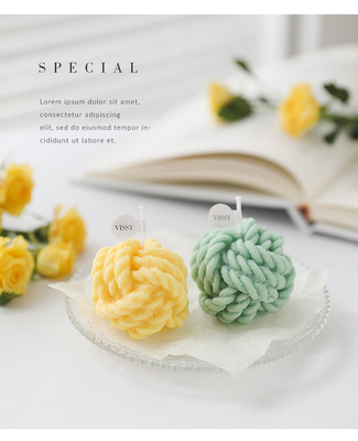 Filato di lana Art Candles a forma di palla della candela di aromaterapia fatta a mano di Diy del punto piccolo