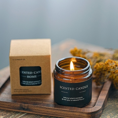 La candela profumata di lusso Velas di aromaterapia di vetro di Brown fiorisce il cristallo curativo