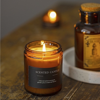 Colore 180g di Brown delle candele della soia del barattolo di Amber Glass Soy Wax Scented