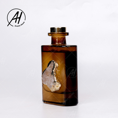 Amber Grey Glass Bottle Crystal Fragrance Reed Diffuser che non dà fumo 180ML per la casa