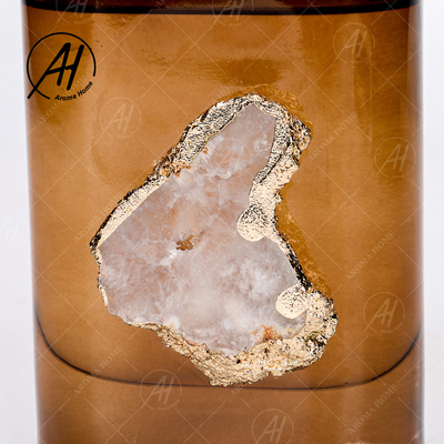 Amber Grey Glass Bottle Crystal Fragrance Reed Diffuser che non dà fumo 180ML per la casa