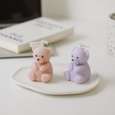 Il compleanno Handcraft la decorazione Teddy Bear Shaped Candle Scented fatto a mano