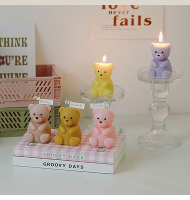 Il compleanno Handcraft la decorazione Teddy Bear Shaped Candle Scented fatto a mano