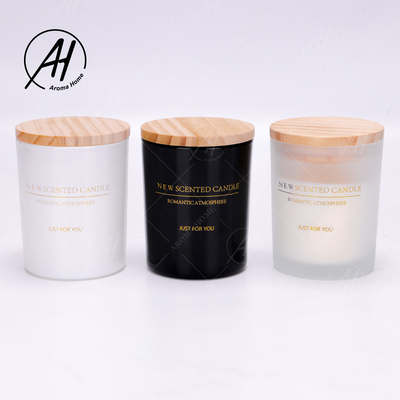 Cera bianca nera 100% della soia dell'olio essenziale della candela di Matte Glass Jar Spa Scented