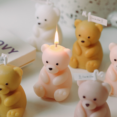 La CASA DIY Teddy Bear Shaped Scented Candle sveglio dell'AROMA ha personalizzato