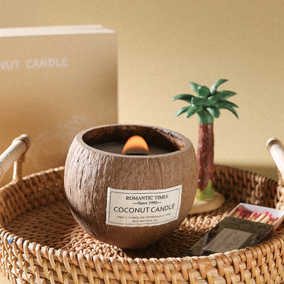 Fragranze naturali per la camera da letto cera di soia guscio di cocco forma di ciotola candela profumata