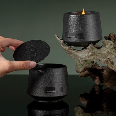Fragranze regalo in ceramica nera personalizzato candela profumata per la decorazione domestica