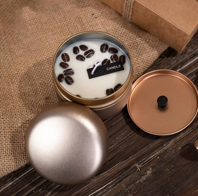 La cera della soia dell'OEM ha glassato i chicchi di caffè Tin Can Candle 10cl per il Natale