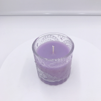 Candela porpora organica della casa dell'aroma dell'olio essenziale dello SGS con il contenitore di regalo 120g