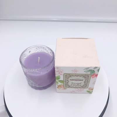 Candela porpora organica della casa dell'aroma dell'olio essenziale dello SGS con il contenitore di regalo 120g