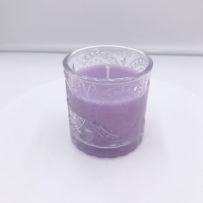 Candela porpora organica della casa dell'aroma dell'olio essenziale dello SGS con il contenitore di regalo 120g