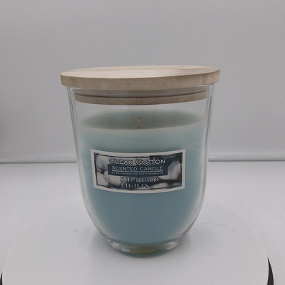 Grandi candele all'aperto di vetro ovali blu della citronella per gli insetti