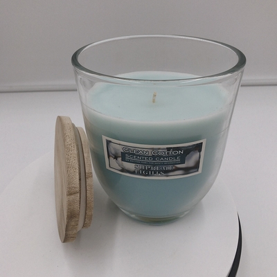 Grandi candele all'aperto di vetro ovali blu della citronella per gli insetti