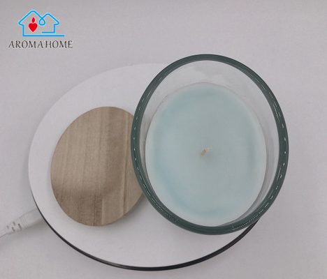Grandi candele all'aperto di vetro ovali blu della citronella per gli insetti