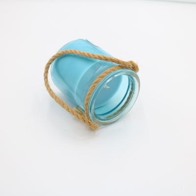 L'abitudine blu della casa dell'aroma ha sentito la candela di vetro del barattolo con cordicella 8oz
