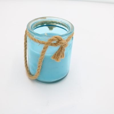 L'abitudine blu della casa dell'aroma ha sentito la candela di vetro del barattolo con cordicella 8oz