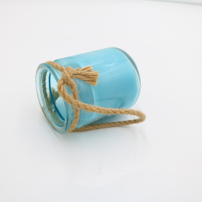L'abitudine blu della casa dell'aroma ha sentito la candela di vetro del barattolo con cordicella 8oz