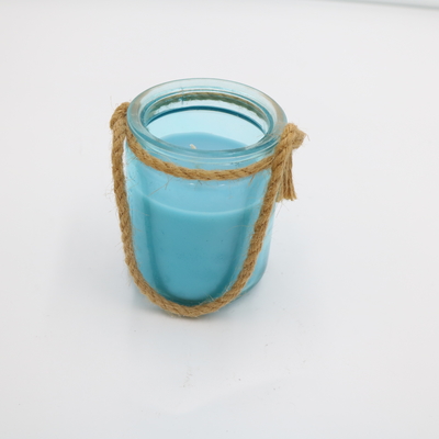 L'abitudine blu della casa dell'aroma ha sentito la candela di vetro del barattolo con cordicella 8oz