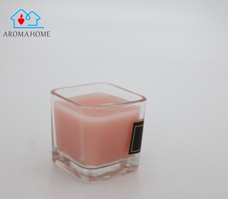 Candela nera su ordinazione 9 Oz di Gardenia Square Glass Jar Scented dell'etichetta per le nozze