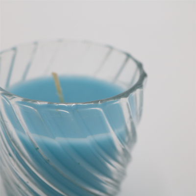 Il blu naturale dell'OEM ha riciclato 3 candele del barattolo di Oz in vetro di uragano