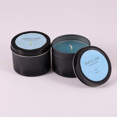 L'OEM 2 Oz ha riciclato Matte Black Tin Can Candle per la camera da letto