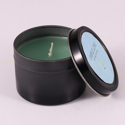 L'OEM 2 Oz ha riciclato Matte Black Tin Can Candle per la camera da letto