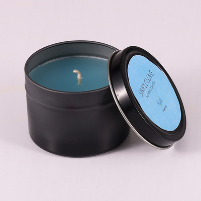 L'OEM 2 Oz ha riciclato Matte Black Tin Can Candle per la camera da letto