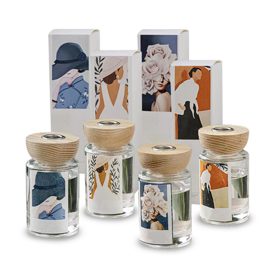 Il regalo variopinto su ordinazione ha messo il profumo di lusso 120ml con l'aroma Reed Diffuser della scatola di CMYK