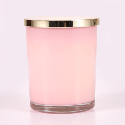 Fiore rosa della candela sentito barattolo di vetro 415g che stampa con il coperchio del metallo