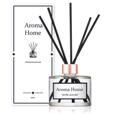 LOGO di Reed Diffuser With Customized dell'aroma della noce di cocco del vetro trasparente 200ml