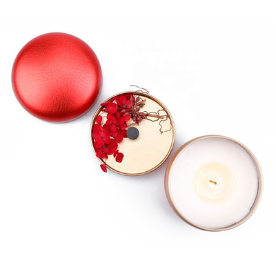 Giro del ODM 6 Oz Tin Container Candle Red Green con il chicco di caffè