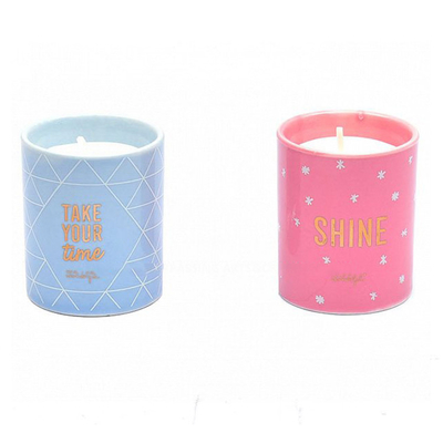 Cera rosa blu della soia grande candela ceramica in vaso 16oz delle terraglie